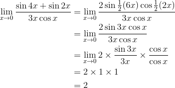 Soal limit fungsi trigonometri